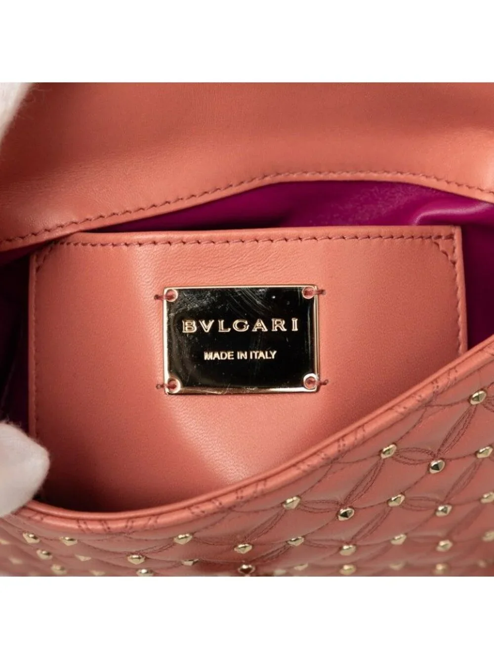 Bvlgari Diva's Dream Crossbody Chain Shoulder Bag Pink Leather Metal